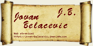 Jovan Belaćević vizit kartica